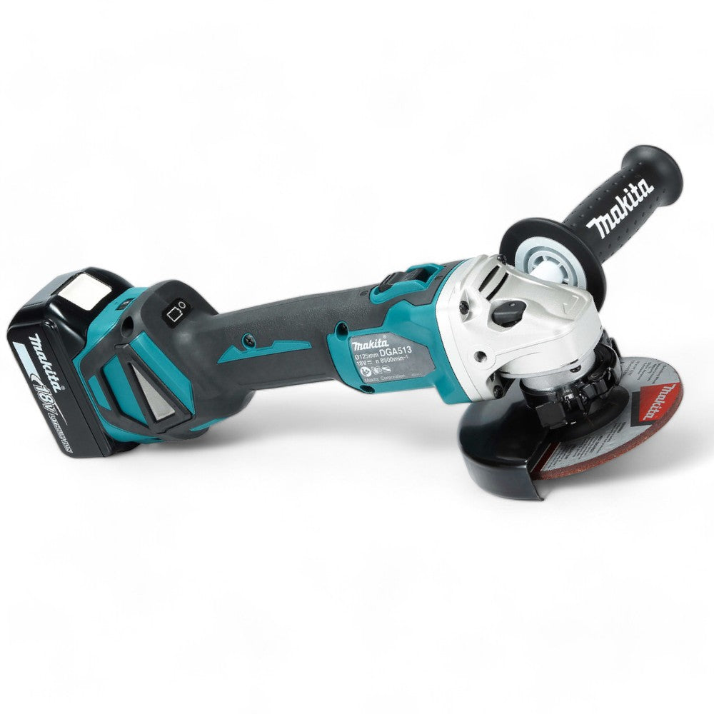 Meuleuse d'angle sans fil LTX 18V 125/115 mm DGA513RTJ Makita 5,0ah avec 2 batteries