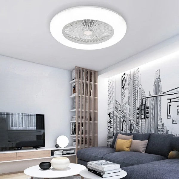 Plafonnier LED ventilateur de plafond avec ventilateur et télécommande diamètre 50 cm