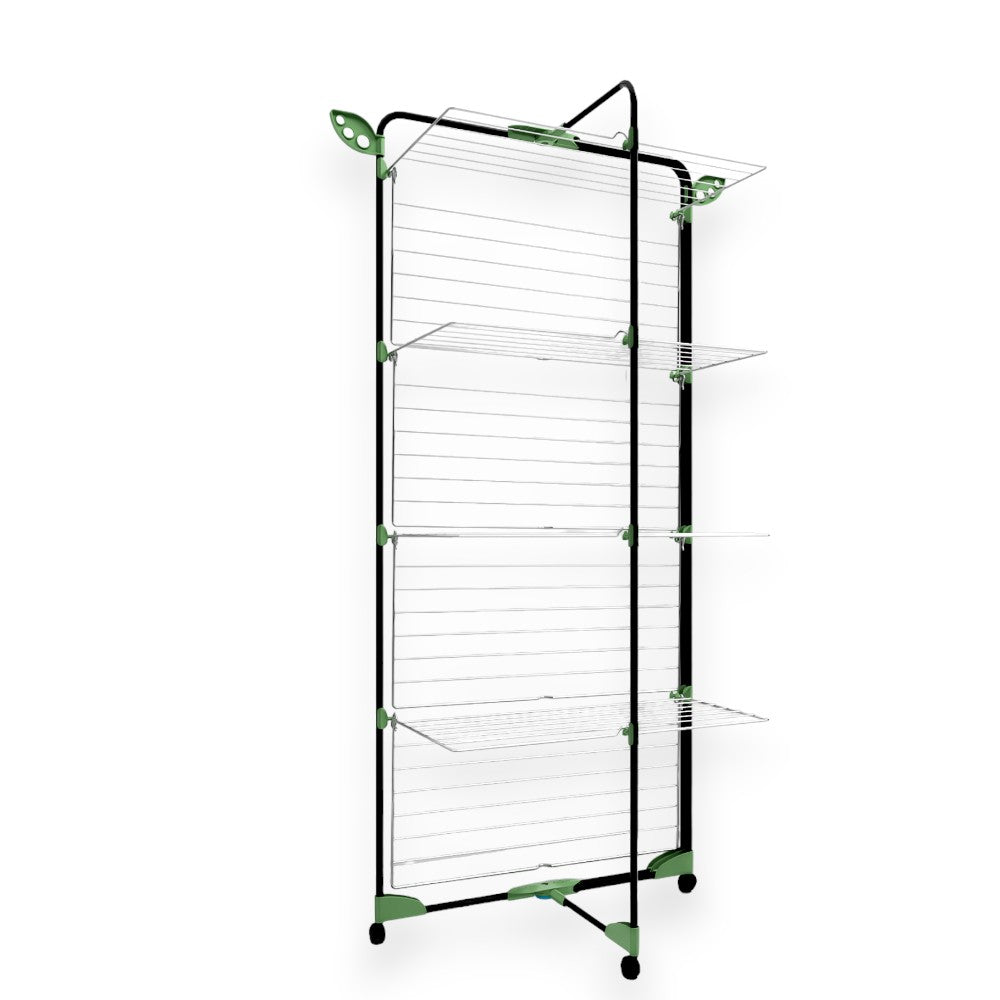 Étendoir à roulettes pour salle de bain 68x68xH112 cm