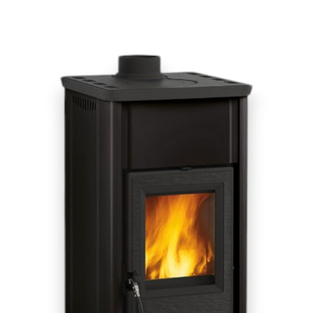 Poêle à bois Thé 6,6 Kw Noir - mesure 41,4x41,9x83,2h cm. poids 77 kg