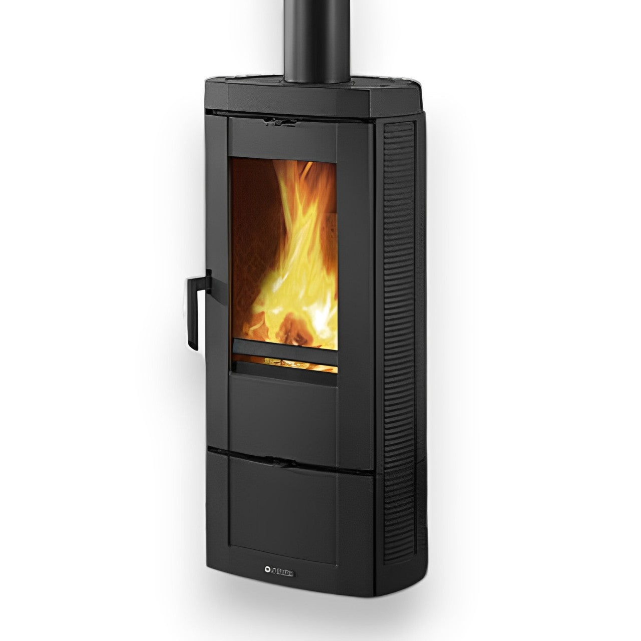 Stufa a legna 7,2 kw con struttura in ghisa smaltata antracite e cassetto ceneri estraibile Candy Nordica
