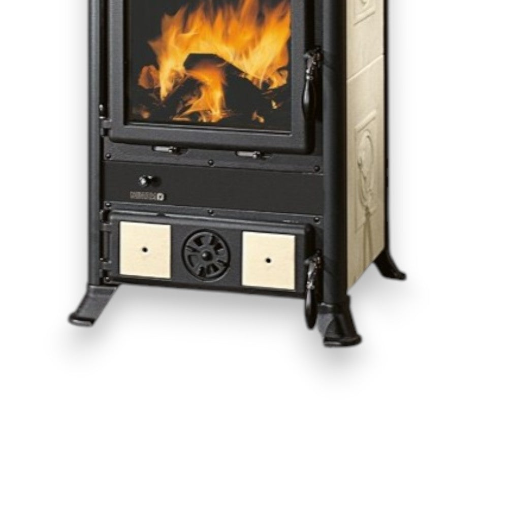 Poêle à bois 8,8 kW en fonte 57,8x58,6xH91,5 Crème nordique