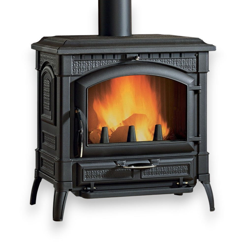 Poêle à bois 12 Kw en fonte 59,7x29xH36 cm anthracite