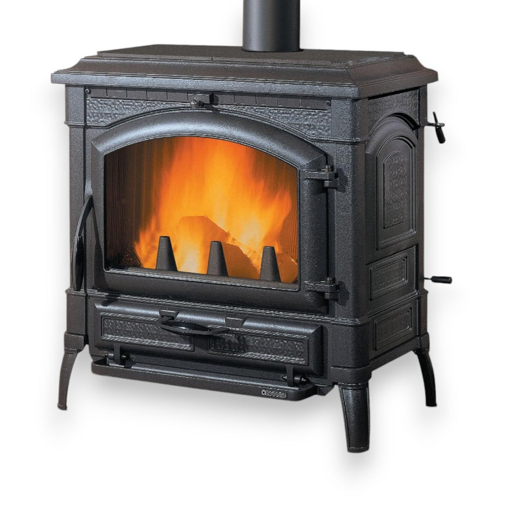 Poêle à bois 12 Kw en fonte 59,7x29xH36 cm anthracite