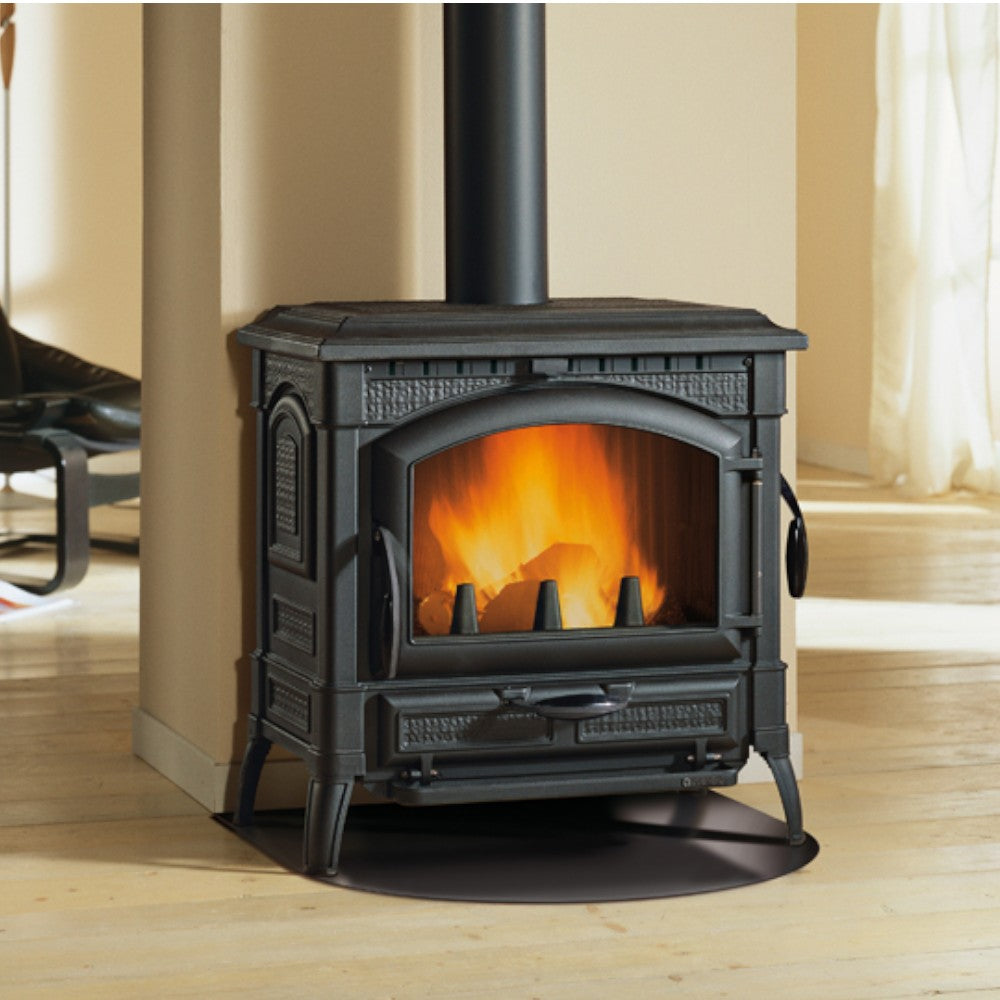 Poêle à bois 12 Kw en fonte 59,7x29xH36 cm anthracite