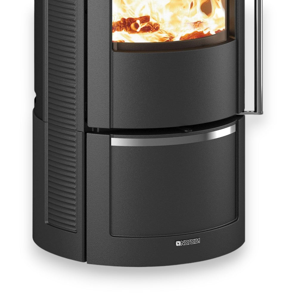 Poêle à bois en fonte Nordica noir 7,5 kW 45x45x105