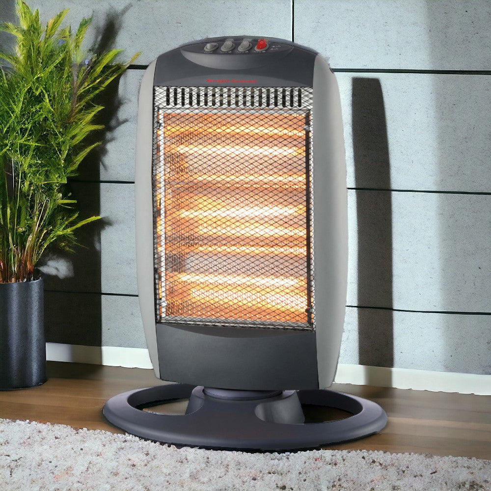 Poêle halogène à chauffage électrique à 3 niveaux 400-800-1200 watts avec oscillation