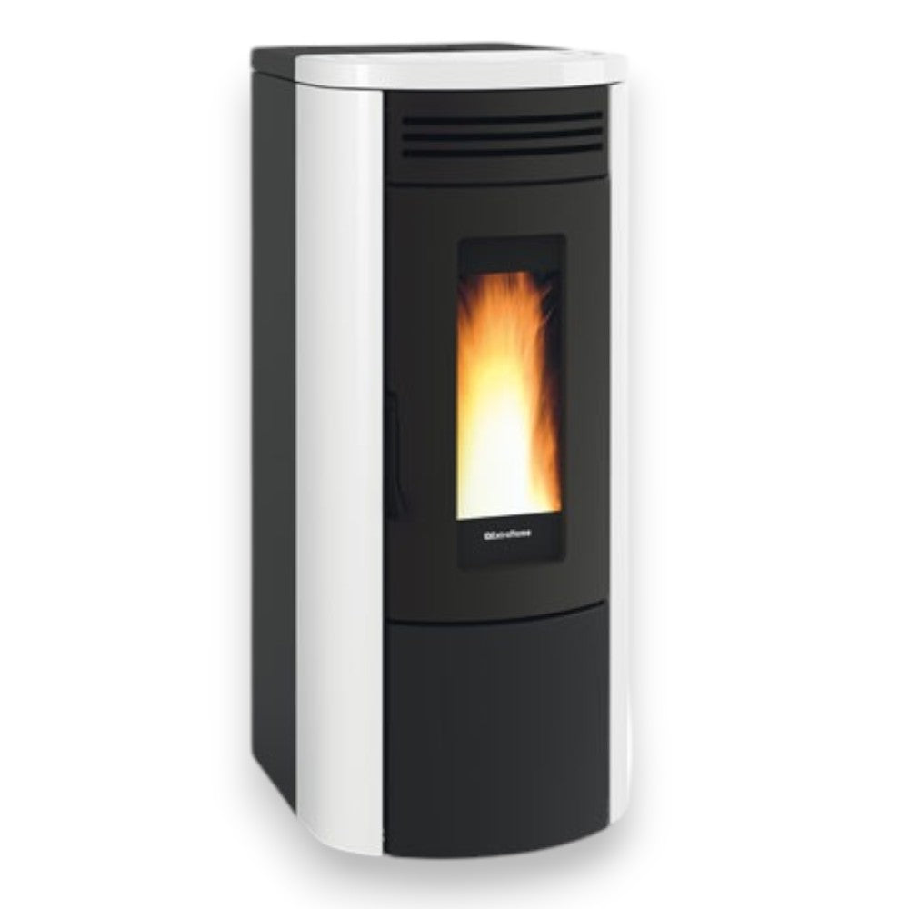 Poêle à pellets Costanza Idro 5.0 Wi-Fi 16 Kw Blanc (Compte Thermique) - mesure 49,5x62,8x115,3h cm. poids kg.165