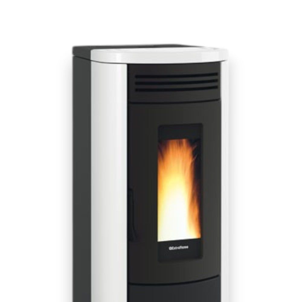 Poêle à pellets Costanza Idro 5.0 Wi-Fi 16 Kw Blanc (Compte Thermique) - mesure 49,5x62,8x115,3h cm. poids kg.165