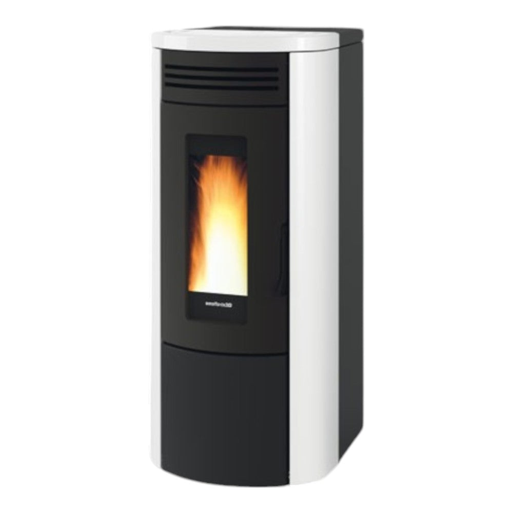 Poêle à pellets Costanza Idro 5.0 Wi-Fi 16 Kw Blanc (Compte Thermique) - mesure 49,5x62,8x115,3h cm. poids kg.165
