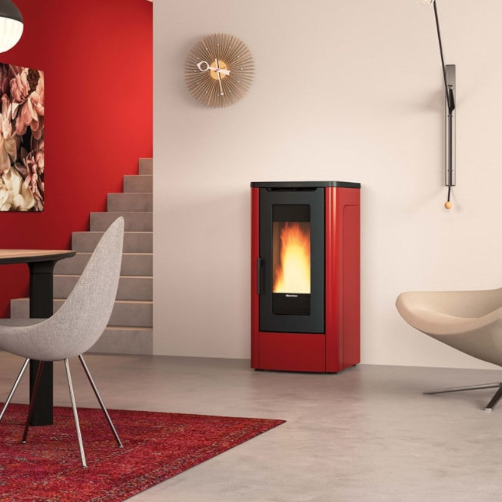 Poêle à pellets ventilé avec revêtement en acier 10 kW Dahiana Nordica Extraflame