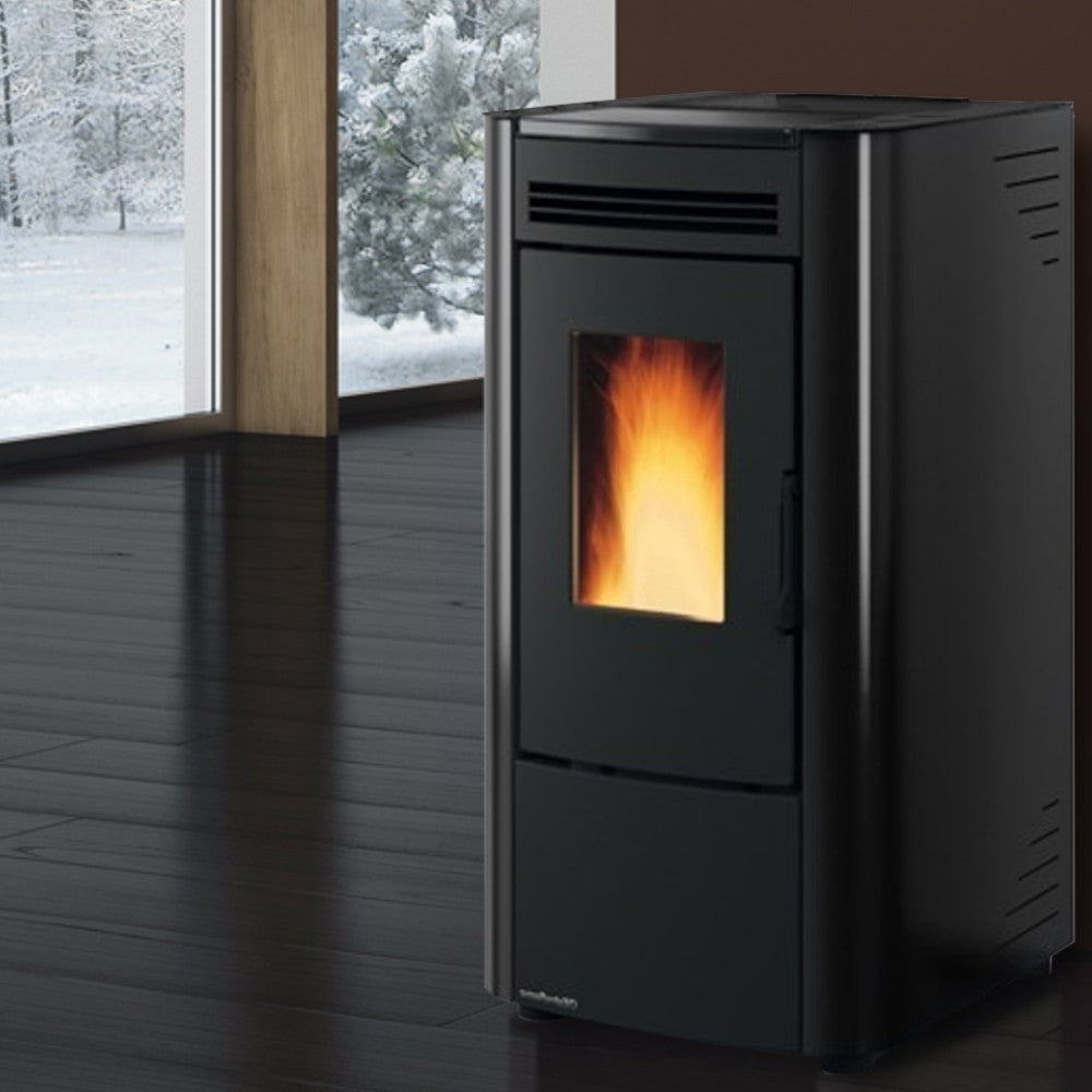 Poêle à granulés noir Ketty Evo 2.0 6,5 Kw (compte thermique) - mesure 45,6x50,7x88,4h cm. - poids kg.69