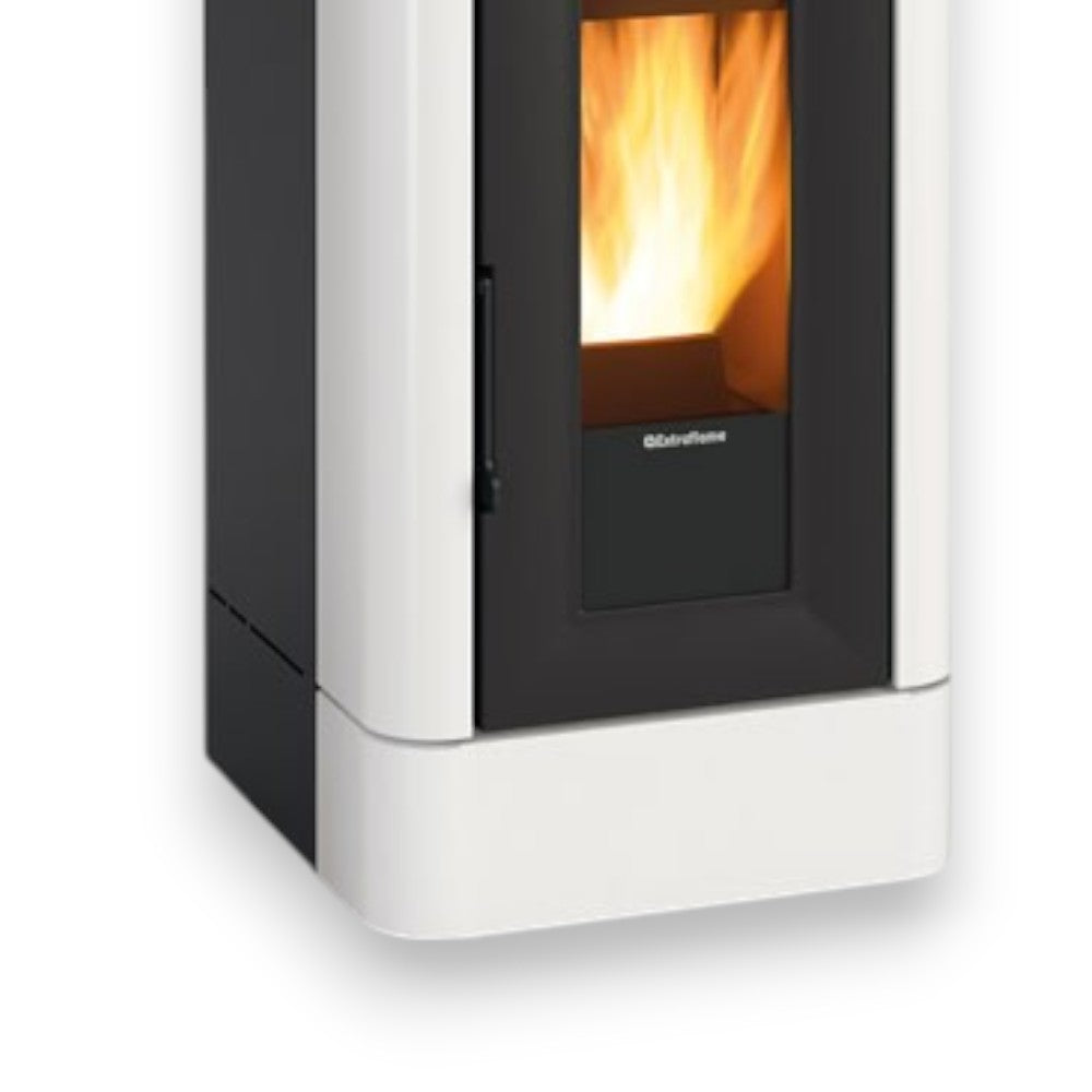 Poêle à pellets Lucia 12,1 Kw Blanc (Compte Thermique) - mesure 55,6x59,7x109,7h cm. - poids 181 kg