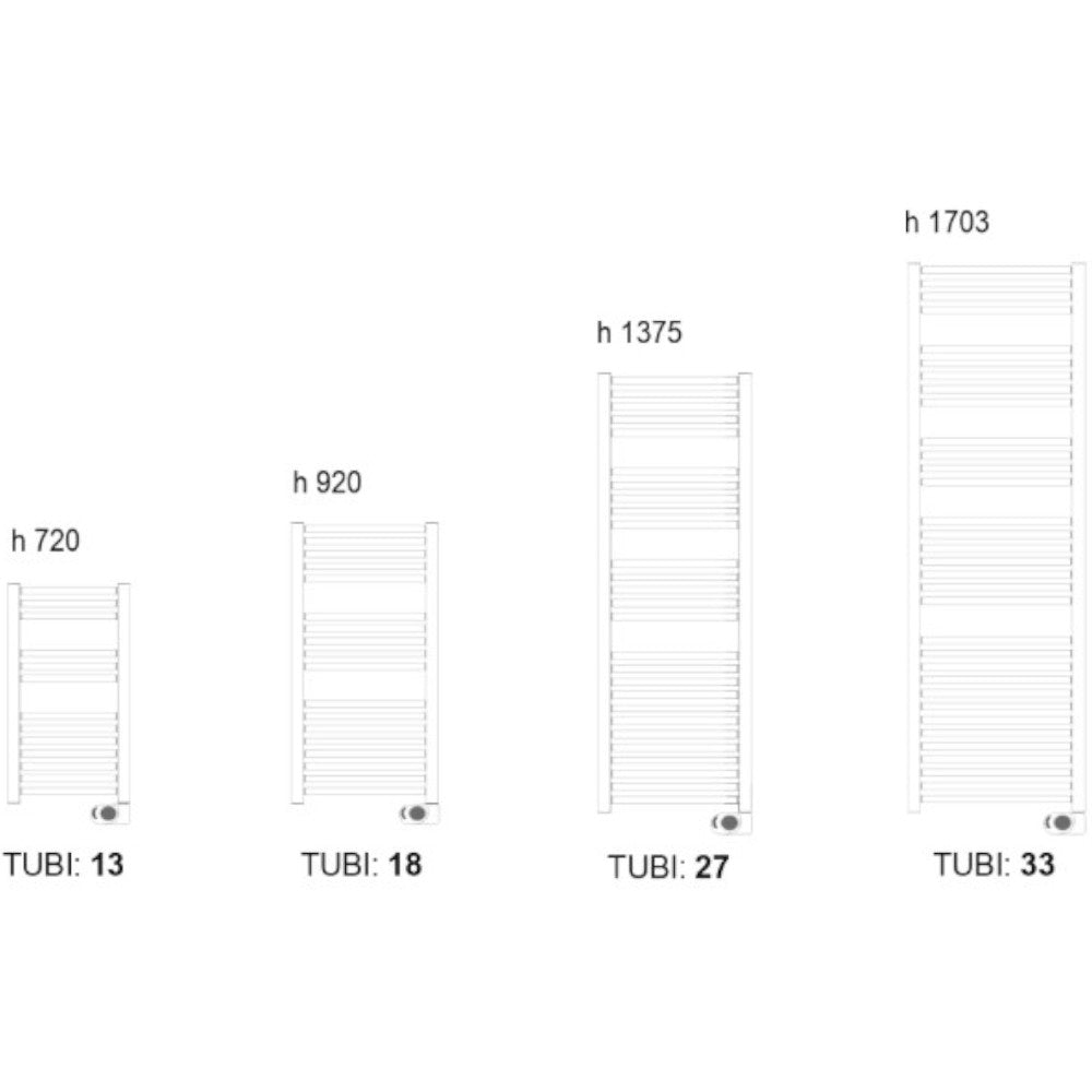 Termoarredo elettrico in acciaio al carbonio con temperatura max 90° Cortina Evo