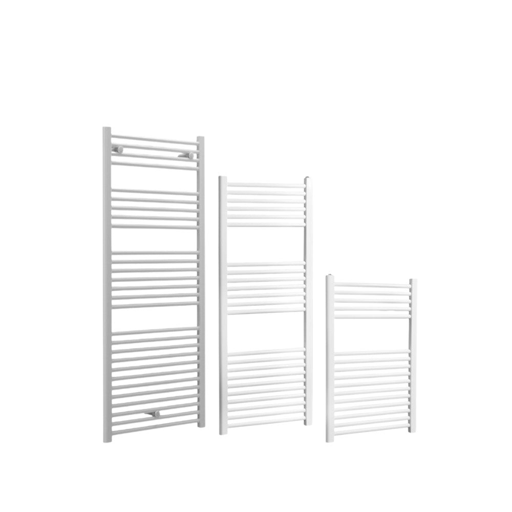 Termoarredo bianco diritto in acciaio completo di valvola e fissaggi Sanremo