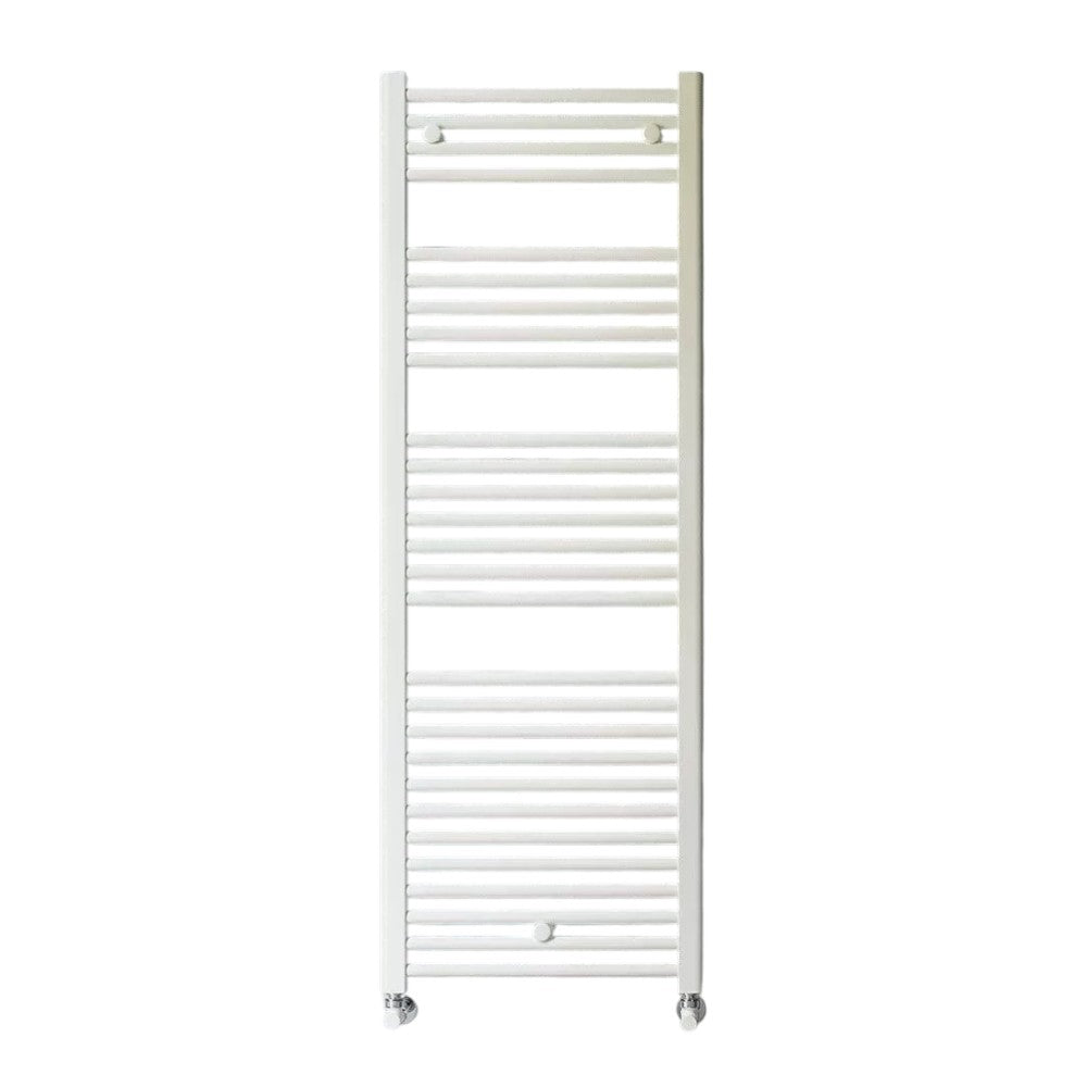 Termoarredo bianco diritto in acciaio completo di valvola e fissaggi Sanremo