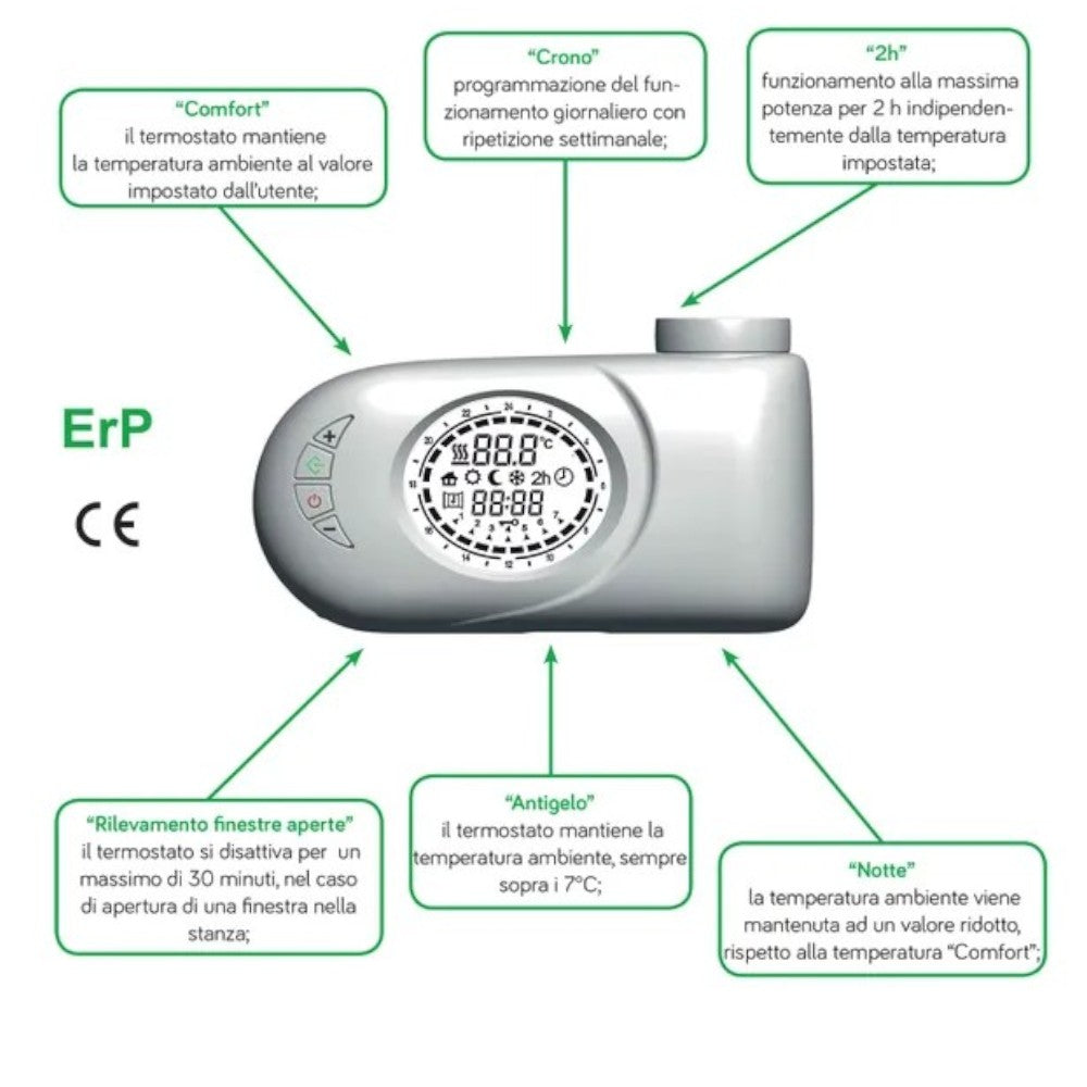 Termoarredo elettrico in acciaio al carbonio con temperatura max 90° Cortina Evo