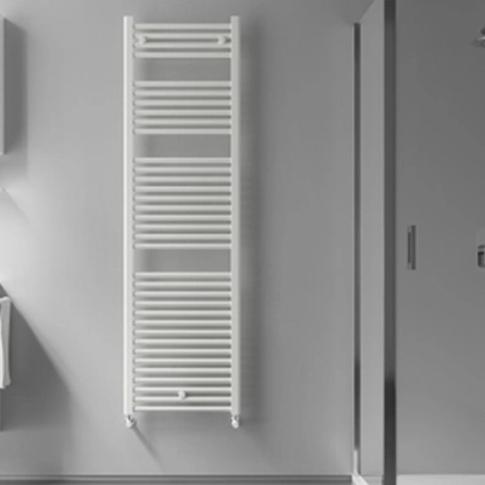 Termoarredo bianco diritto in acciaio completo di valvola e fissaggi Sanremo