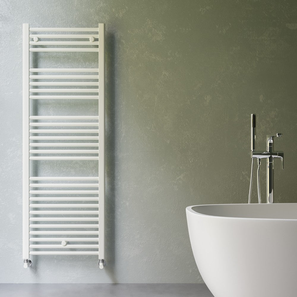 Termoarredo bianco diritto in acciaio completo di valvola e fissaggi Sanremo