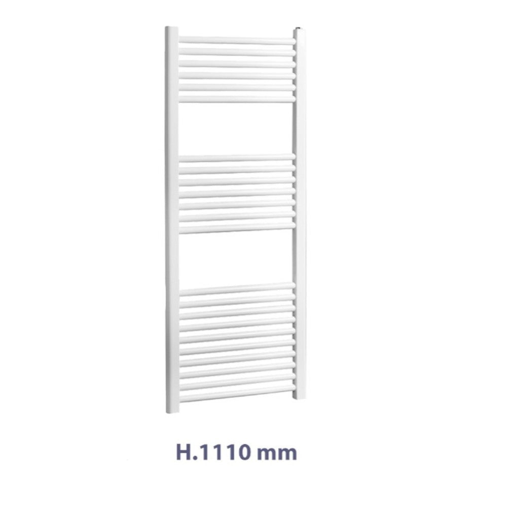 Termoarredo bianco diritto in acciaio completo di valvola e fissaggi Sanremo