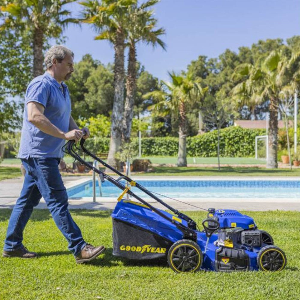 Tondeuse à essence en acier avec démarrage manuel pour jardin