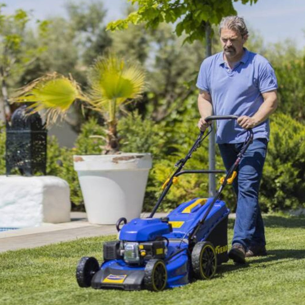 Tondeuse à essence en acier avec démarrage manuel pour jardin