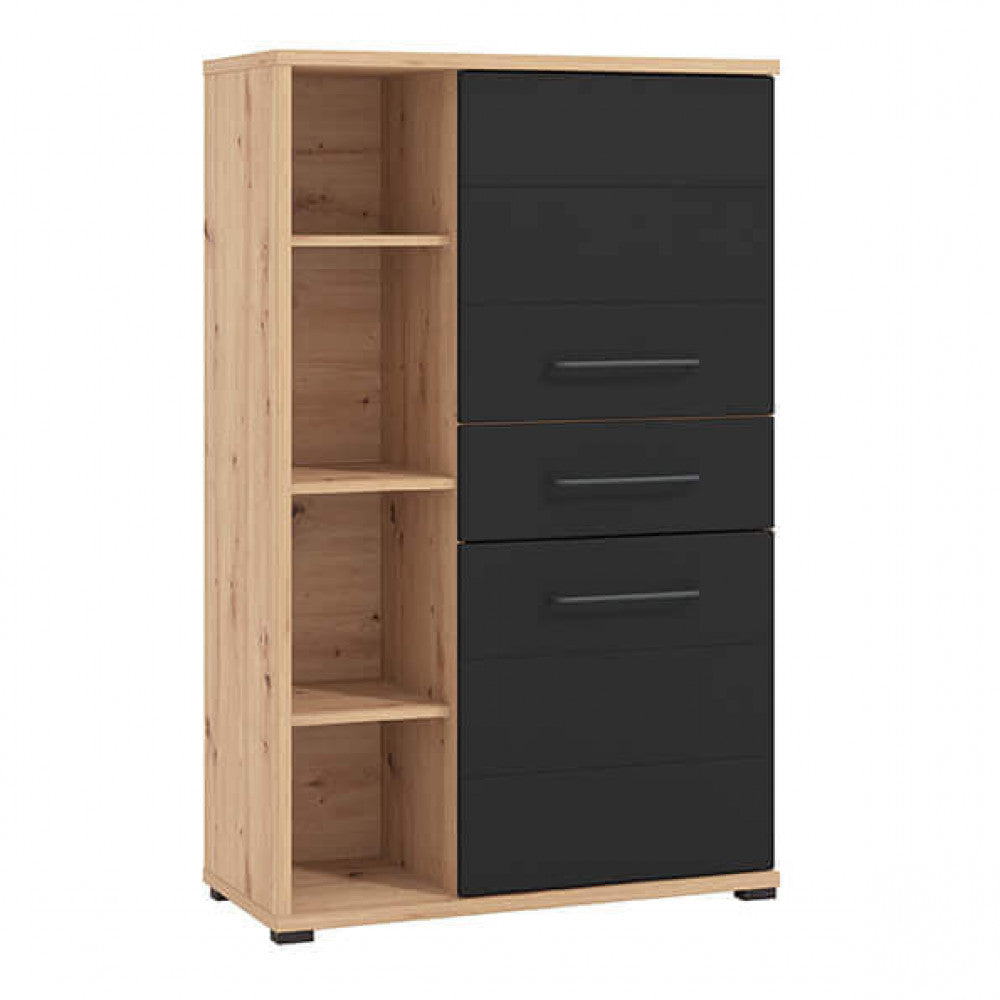 Armoire armoire d'intérieur Home avec 3 étagères, 2 portes et 1 tiroir en bois mélaminé bilaminé