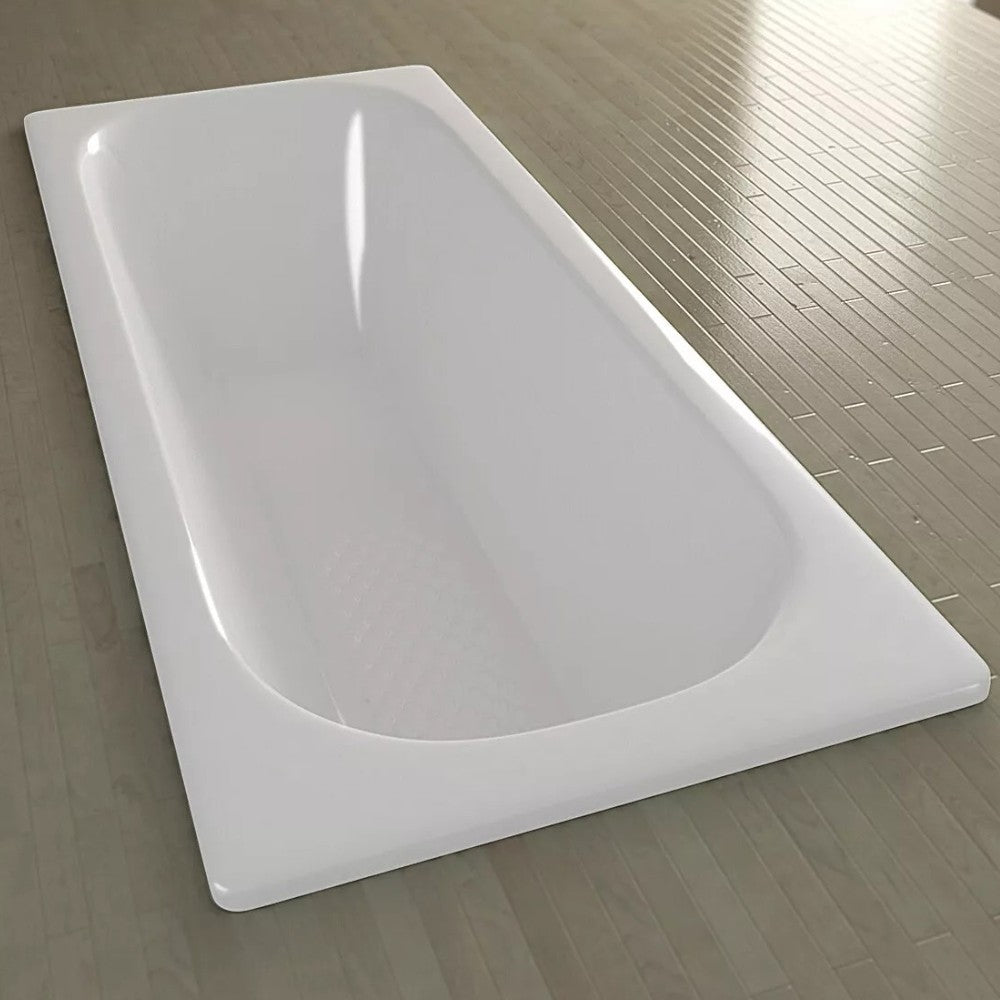 Vasca da bagno rettangolare in acciaio porcellanato solo guscio