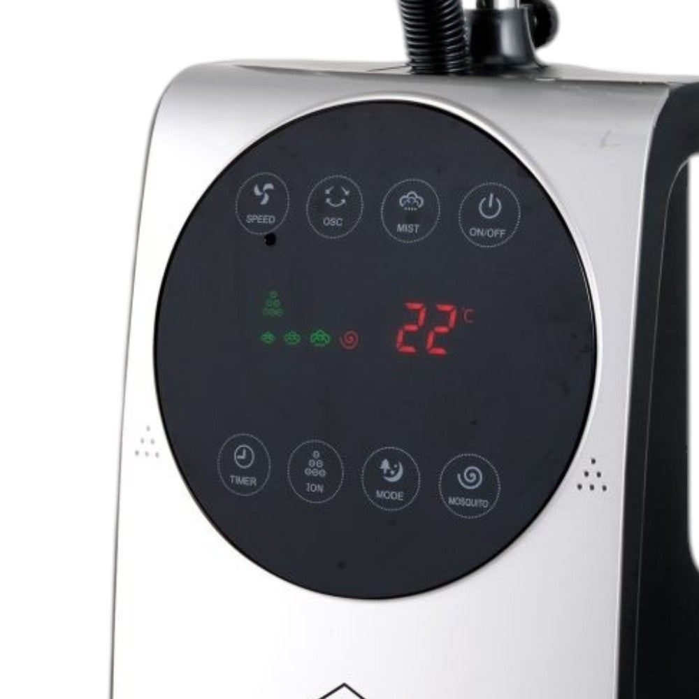 Ventilateur à 5 pales et roue avec nébuliseur 100W et diffuseur d'arômes Écran LED Nebuly 