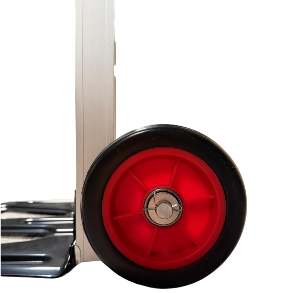 Chariot caisse télescopique en aluminium. Capacité : 90 kg.