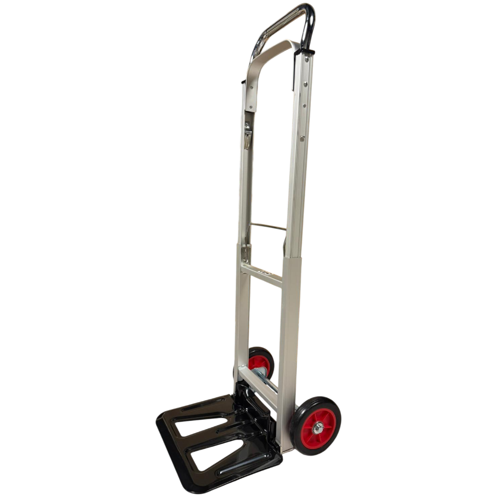 Chariot caisse télescopique en aluminium. Capacité : 90 kg.