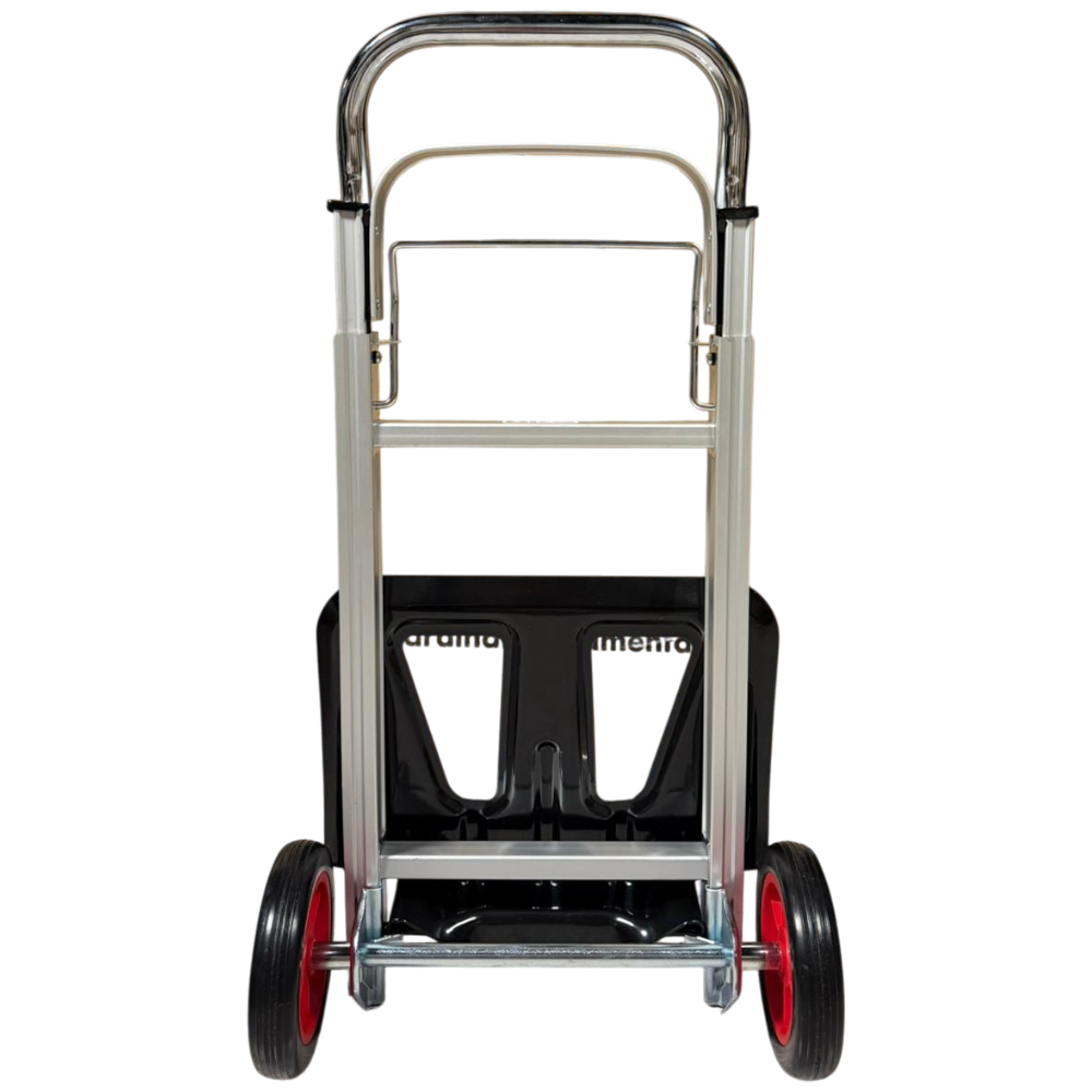 Chariot caisse télescopique en aluminium. Capacité : 90 kg.