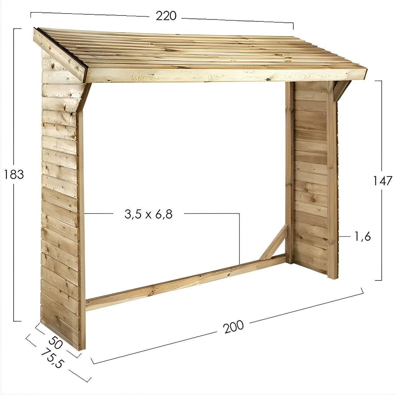 Cabanon en bois imprégné en autoclave 217x80x180 Forest