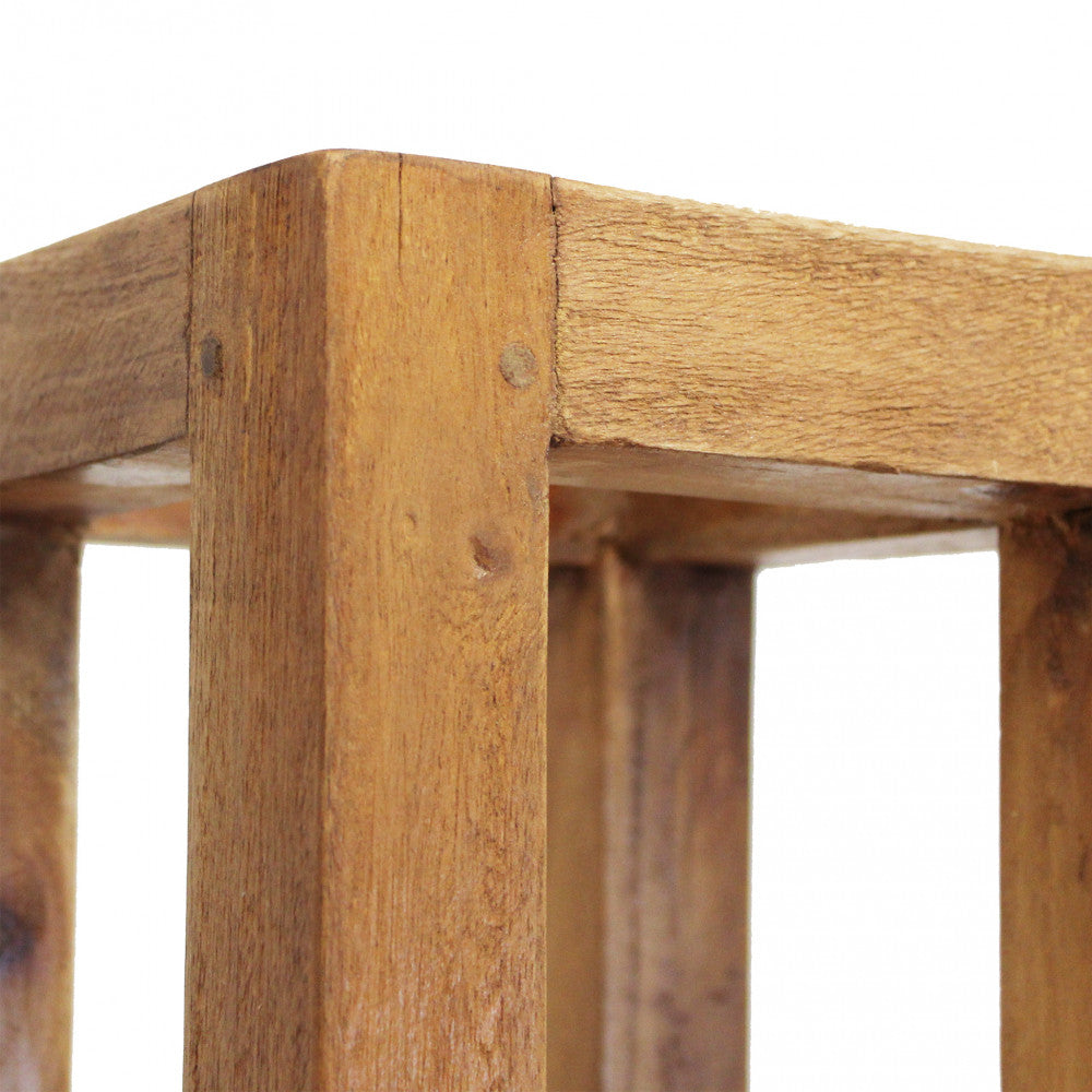 Fioriera piccola in legno riciclato fissa 18x18xH60 cm Cecilin