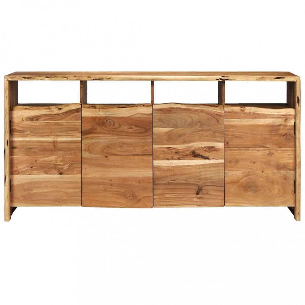 Buffet d'intérieur en bois d'acacia traité avec 4 portes battantes