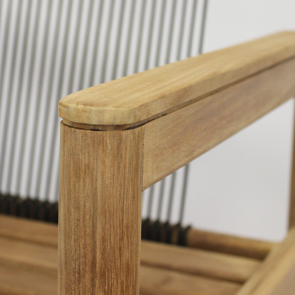 Poltrona sedia in legno teak con cuscino impilabile 59x60xH80 cm Istanbul