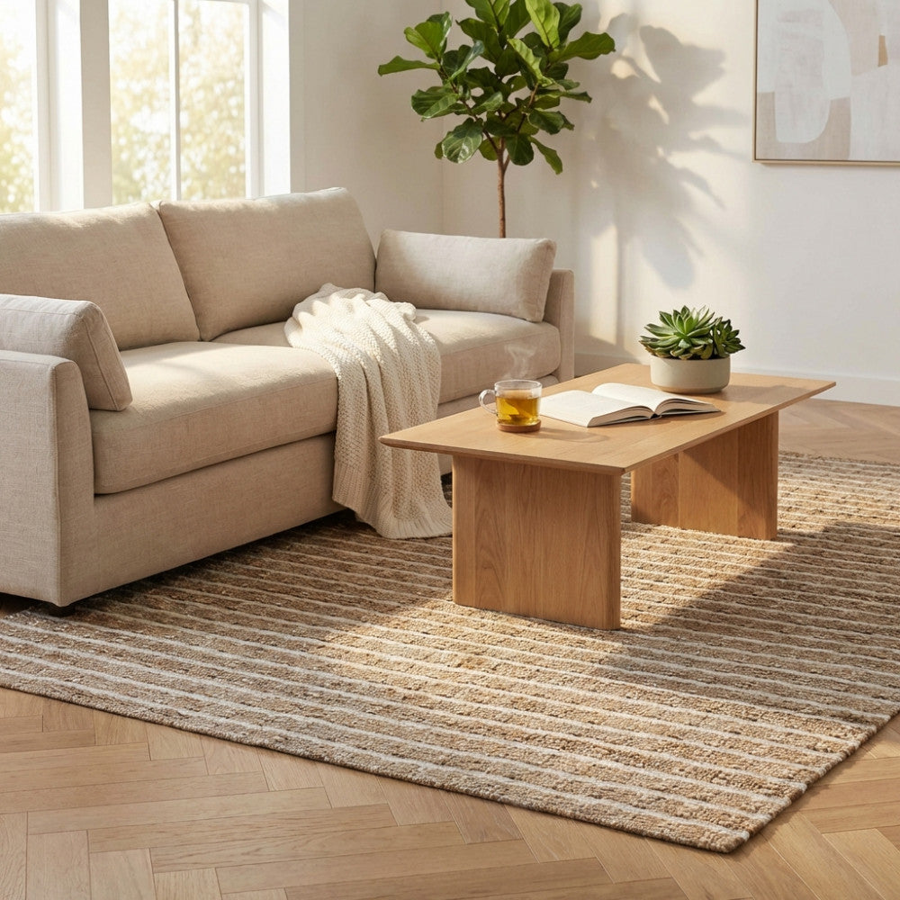 Tappeto da interno 160x230 cm con motivo a quadri marrone chiaro