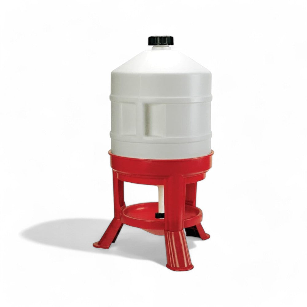 Abbeveratoio con serbatoio in plastica 30 litri su treppiedi con diametro 31xH72 cm ideale per animali