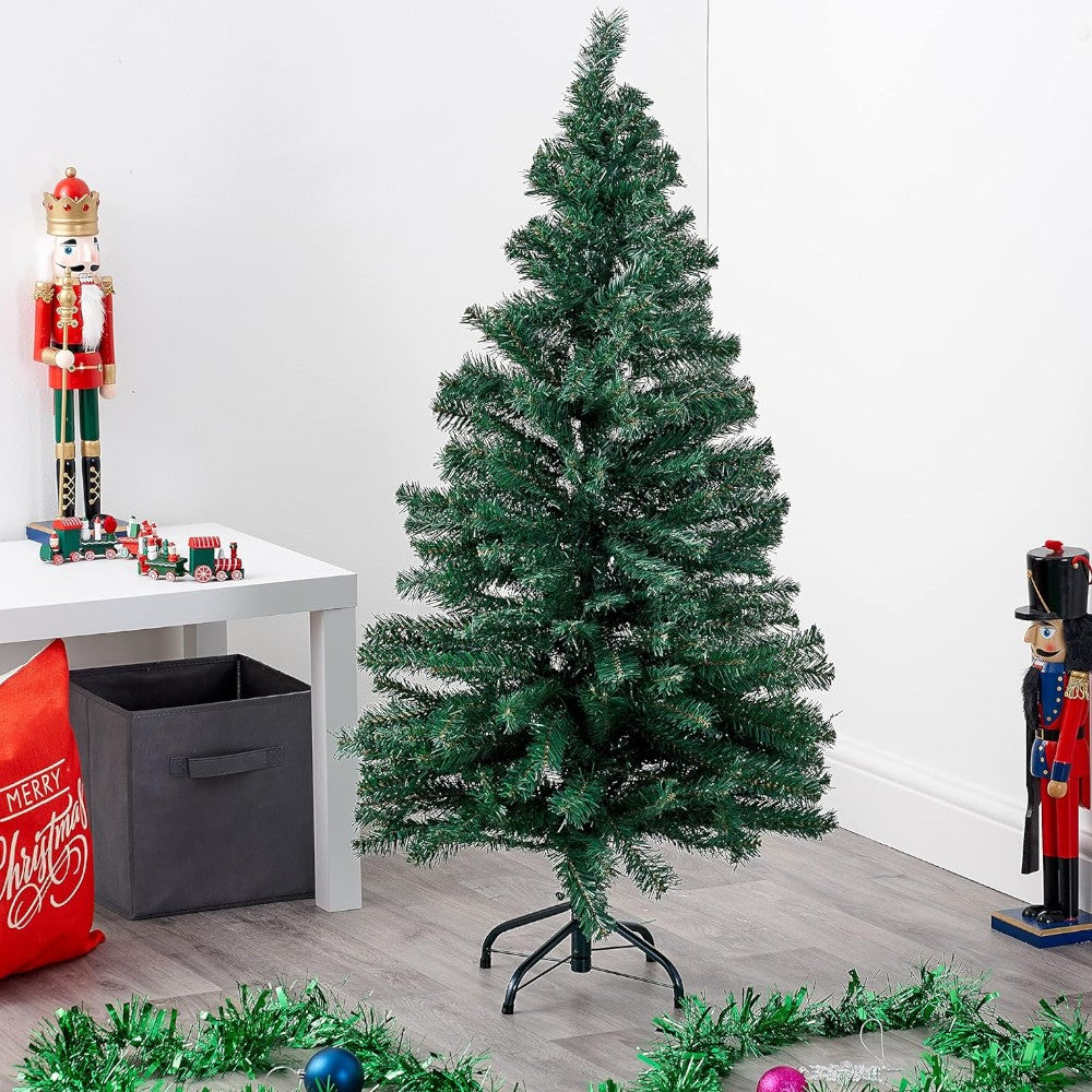 Sapin de Noël vert - cm.90h. avec 206 branches, base en plastique