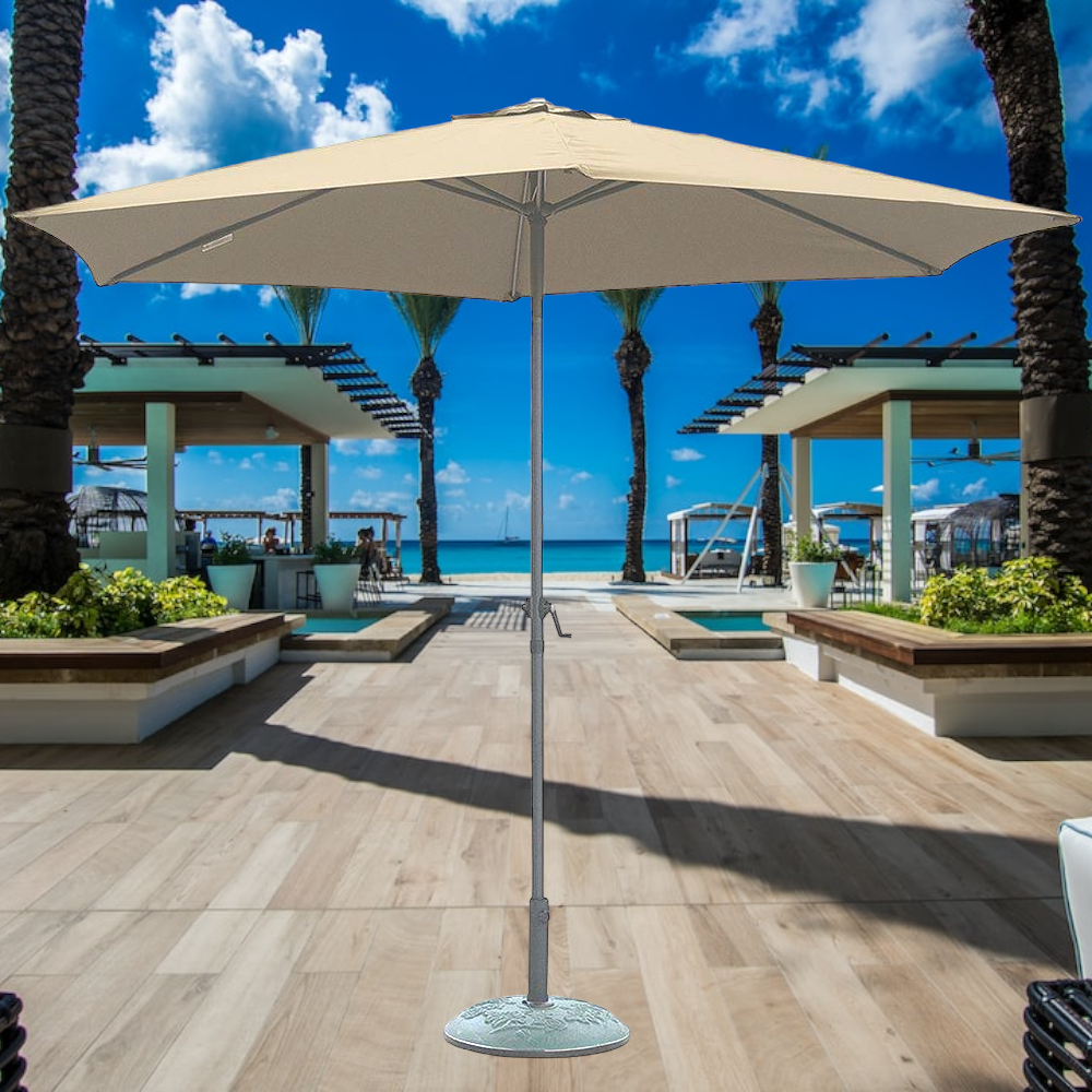 Ombrellone da giardino Ø3 mt in alluminio con apertura a manovella Round Master