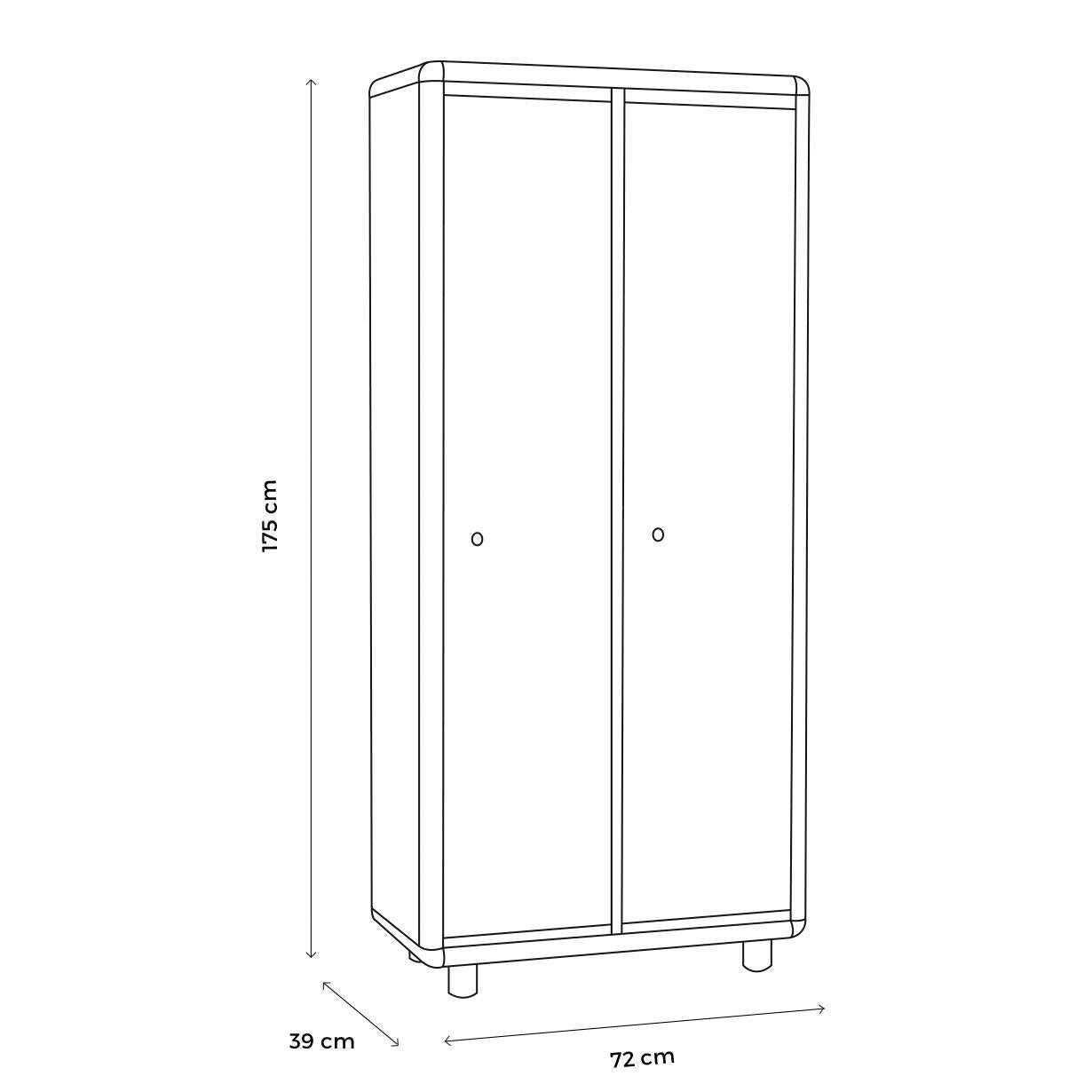 Vestiaire en résine avec 2 portes verrouillables Dirty Clean Easy Garofalo 