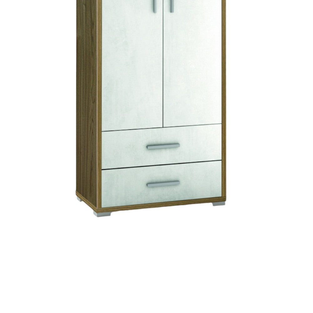 Adb359Nsosk Armoire 2Portes 2Cas H182 L71 Kit Noyer Stelvio Et Oxyde Blanc