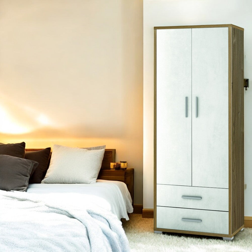 Adb359Nsosk Armoire 2Portes 2Cas H182 L71 Kit Noyer Stelvio Et Oxyde Blanc