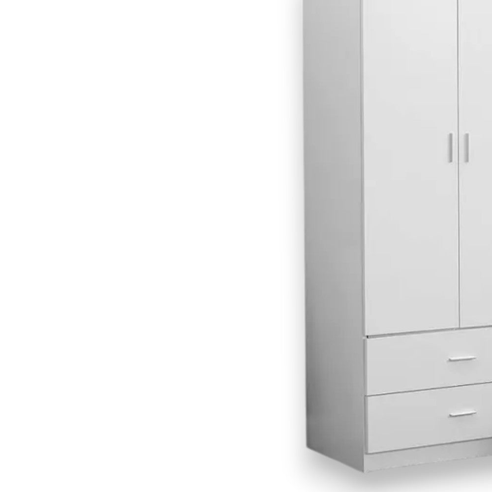armoire avec deux portes et deux étagères 'wardrobe 4' blanc 80x52x190h cm