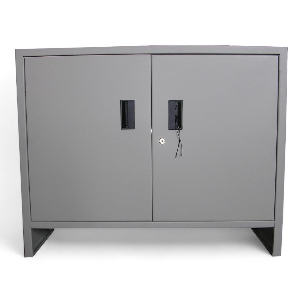 Mini armoire basse de plain-pied 100x40xH80 cm en métal, double porte avec serrure Prometal