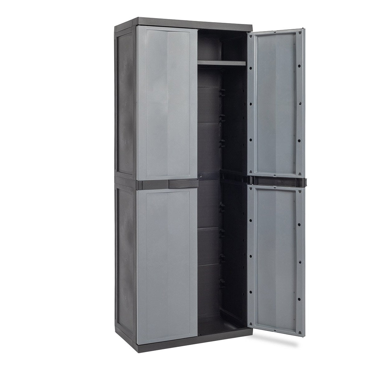 Armoire à balais en résine Trend Line Toomax avec 2 portes et 4 étagères réglables 