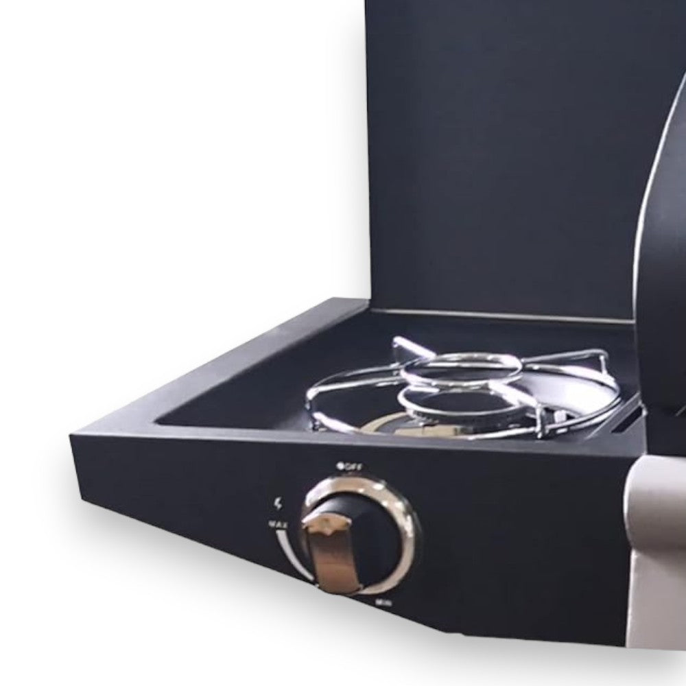 Barbecue à gaz 3 feux avec brûleur et pierre de lave pour usage extérieur