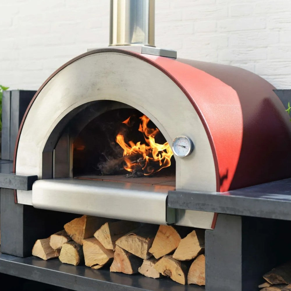 Four à pizza extérieur au feu de bois Enea à cuisson directe en acier