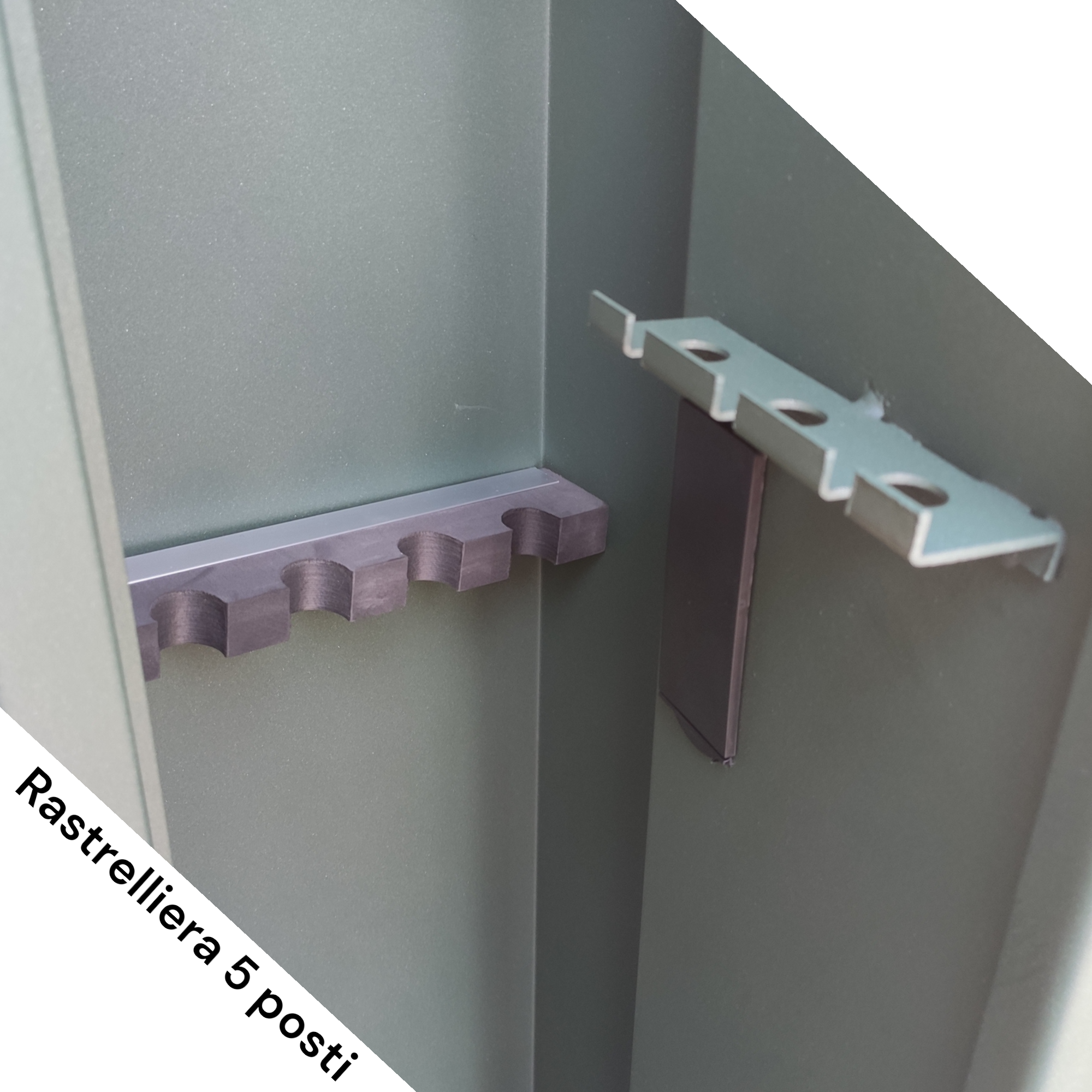 Armoire à armes 5 places en acier vert militaire avec coffre-fort interne STARK S5001T