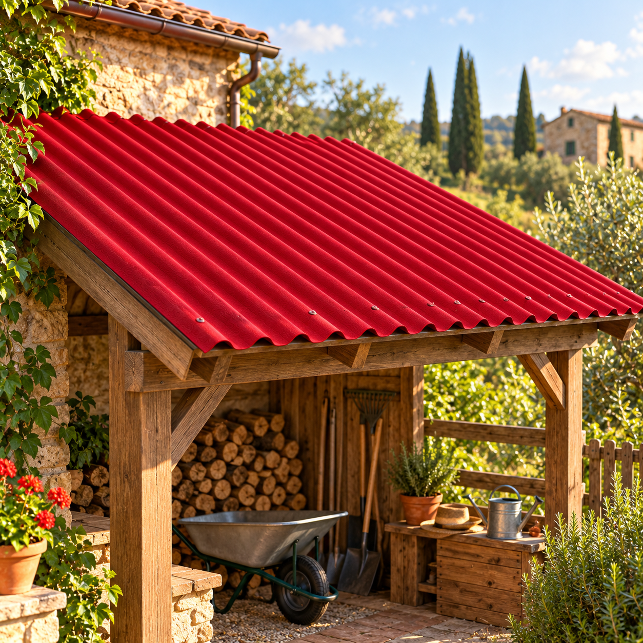 Lastra ondulata 200x85,5 cm impermeabile rinforzata in fibra bitumata per coperture e tettoie